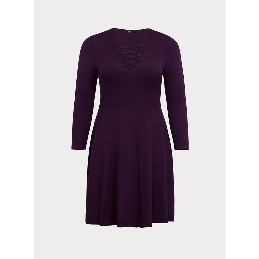 NWT Torrid Lattice Skater Sweater Dress Size: 0X - Picture 5 of 5